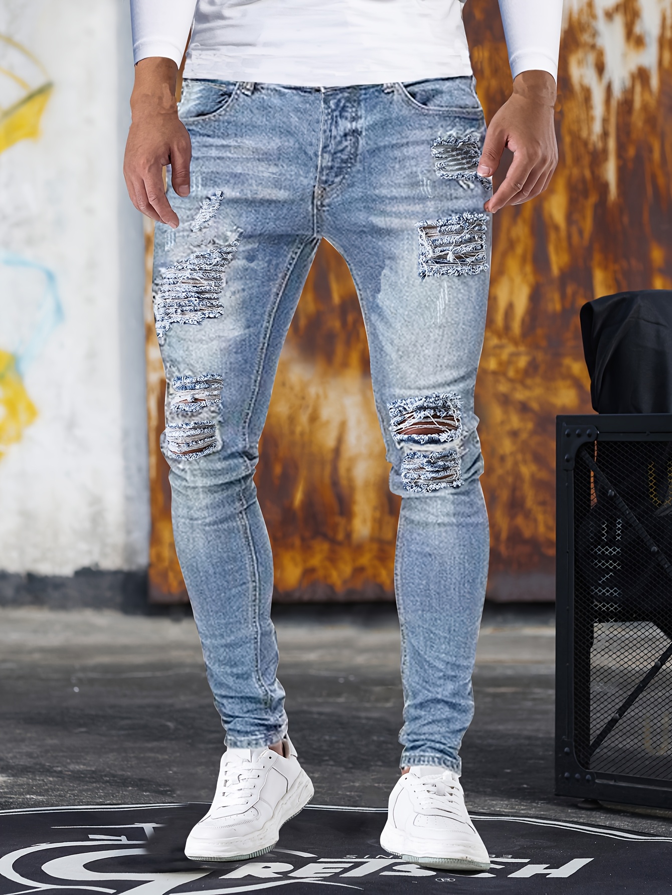 Pantalon homme déchiré hotsell