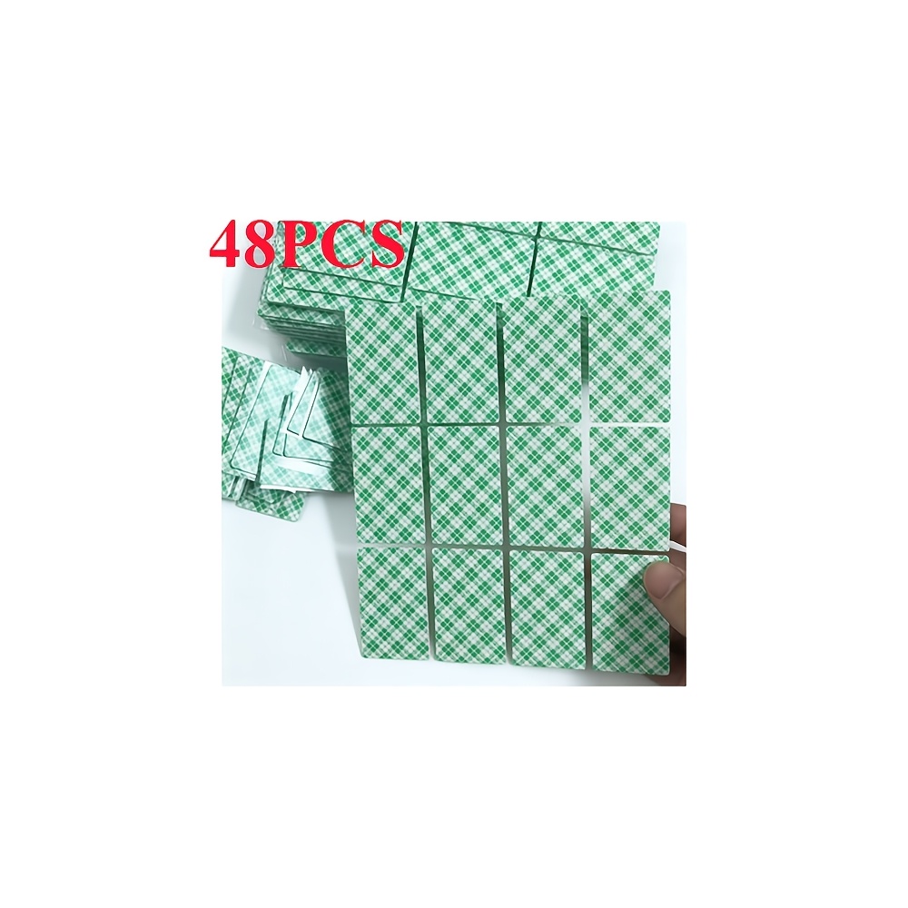 TEMU 24uds/48uds Almohadillas de Cinta de Espuma de Cara Recortadas Rectangulares con Revestimiento para Montaje, Espuma de Poliuretano Blanca