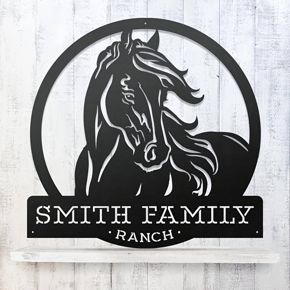 

1pc Realsteel Customizable Head Sign, Personalized Family Ranch Wall Decor, Farmhouse Art, No Electricity Needed, Ideal For Porch & Patio