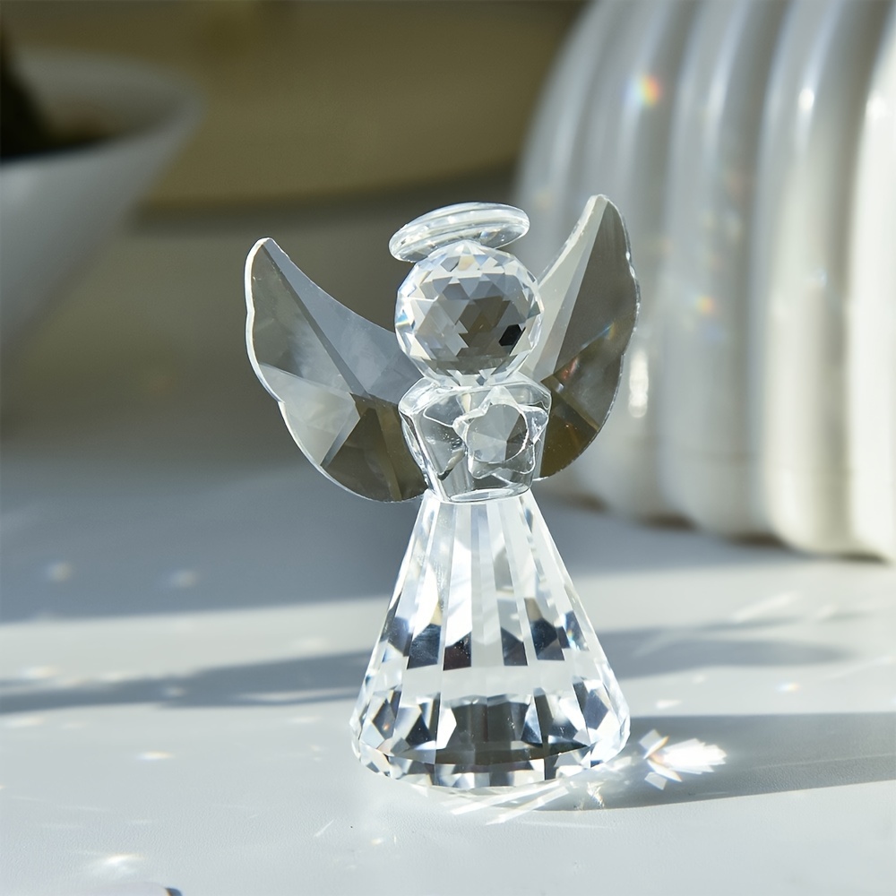 1pc Transparent Crystal Statue Glass Statue Collectible Christmas Birthday Home Decor Gift