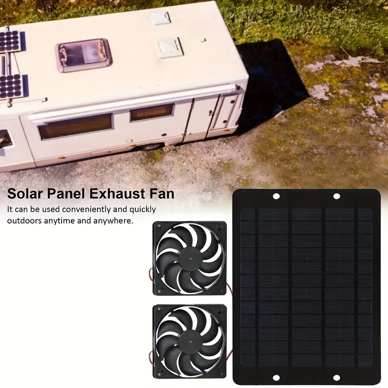 

2 High -speed Solar Fans+20w Solar Panels, Install Rv Ventilation Solar Fan, Chicken Cage Waterproof Solar Fan, With Usb Charging Port, For Camping, Travel, Rowing, Fishing, Outdoor Hunting