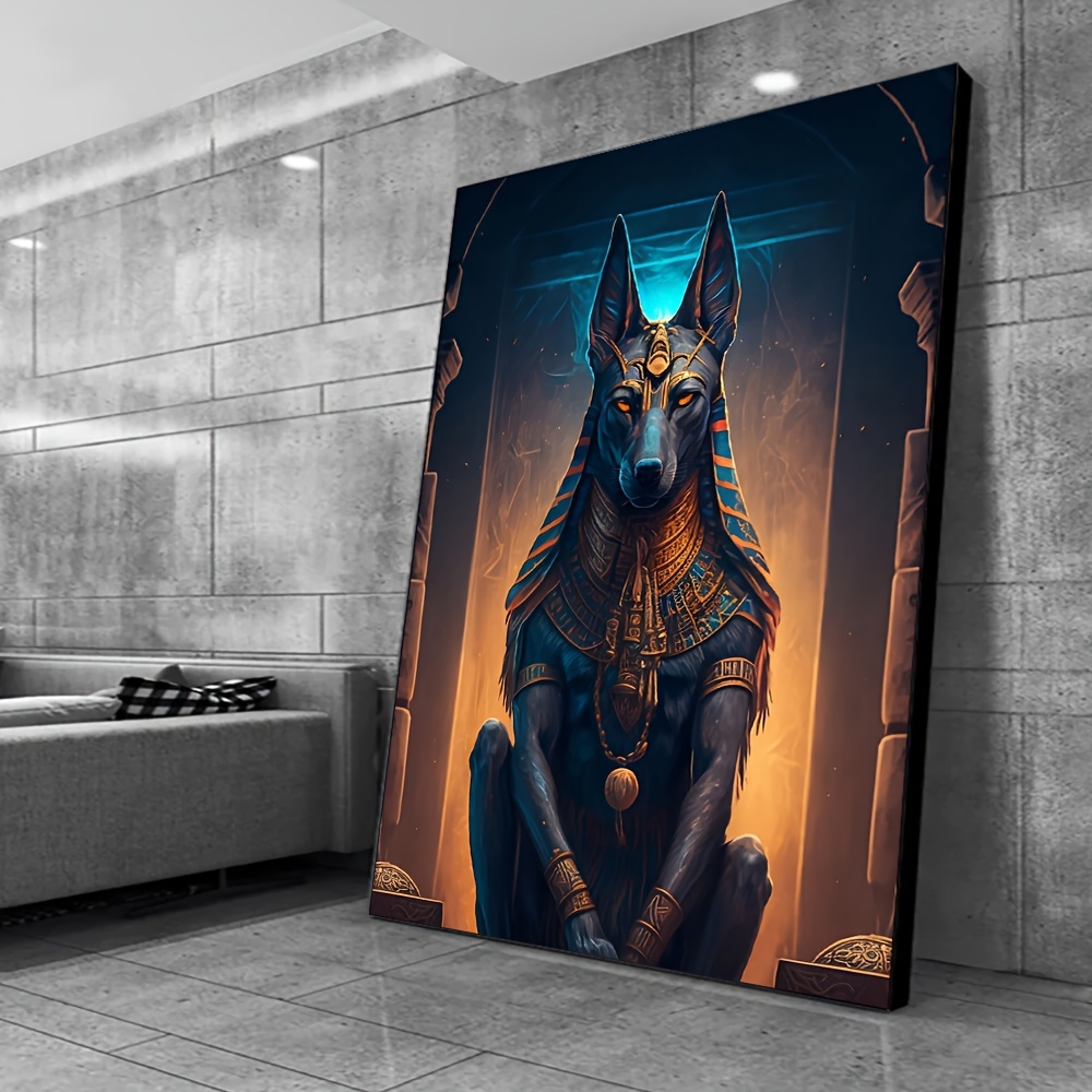 

Anubis Canvas Print Poster, Modern Abstract Frameless Wall Art For Living Room, Indoor Portrait Orientation Canvas Painting, 31.49x47.24 Inches - Home Decor