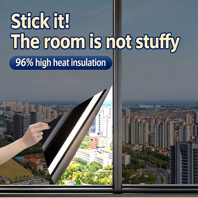 TEMU Privacy Window Film With Installation Tools, Made Of High-quality Pet Material. Sun Protection And Privacy. Keeps Interiors Cool Without