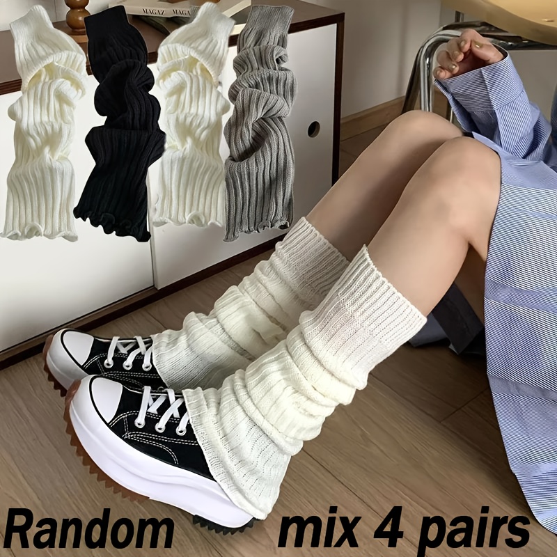 E-shop Vier Paar stylische Y2K-Warmhosen mit dünnen Beinen für Damen, , um die Knöchel warm zu halten. Diese Socken sind ideal für den täglichen