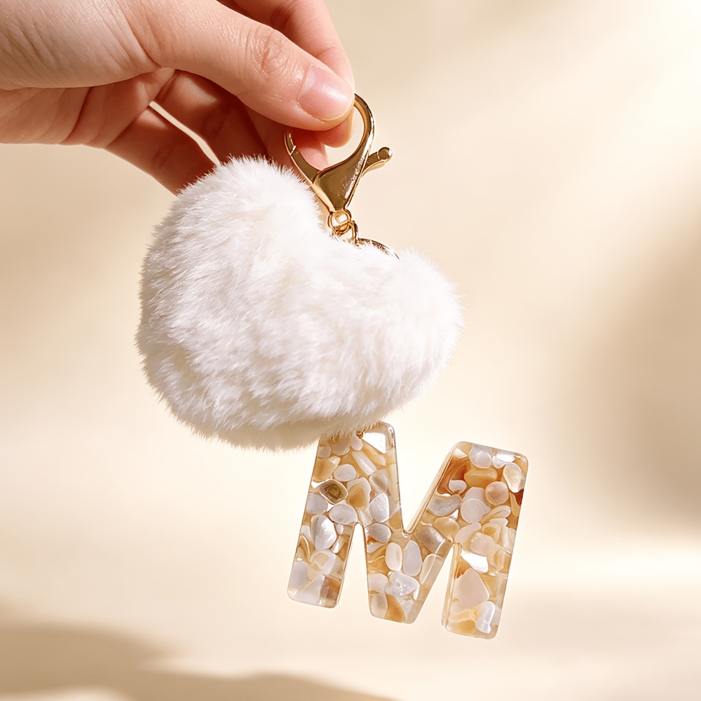 TEMU Adornos para bolso estilo bohemio para mujer, llavero con pelota de felpa con forma de y , adornos colgantes para coche, colgantes modernos y