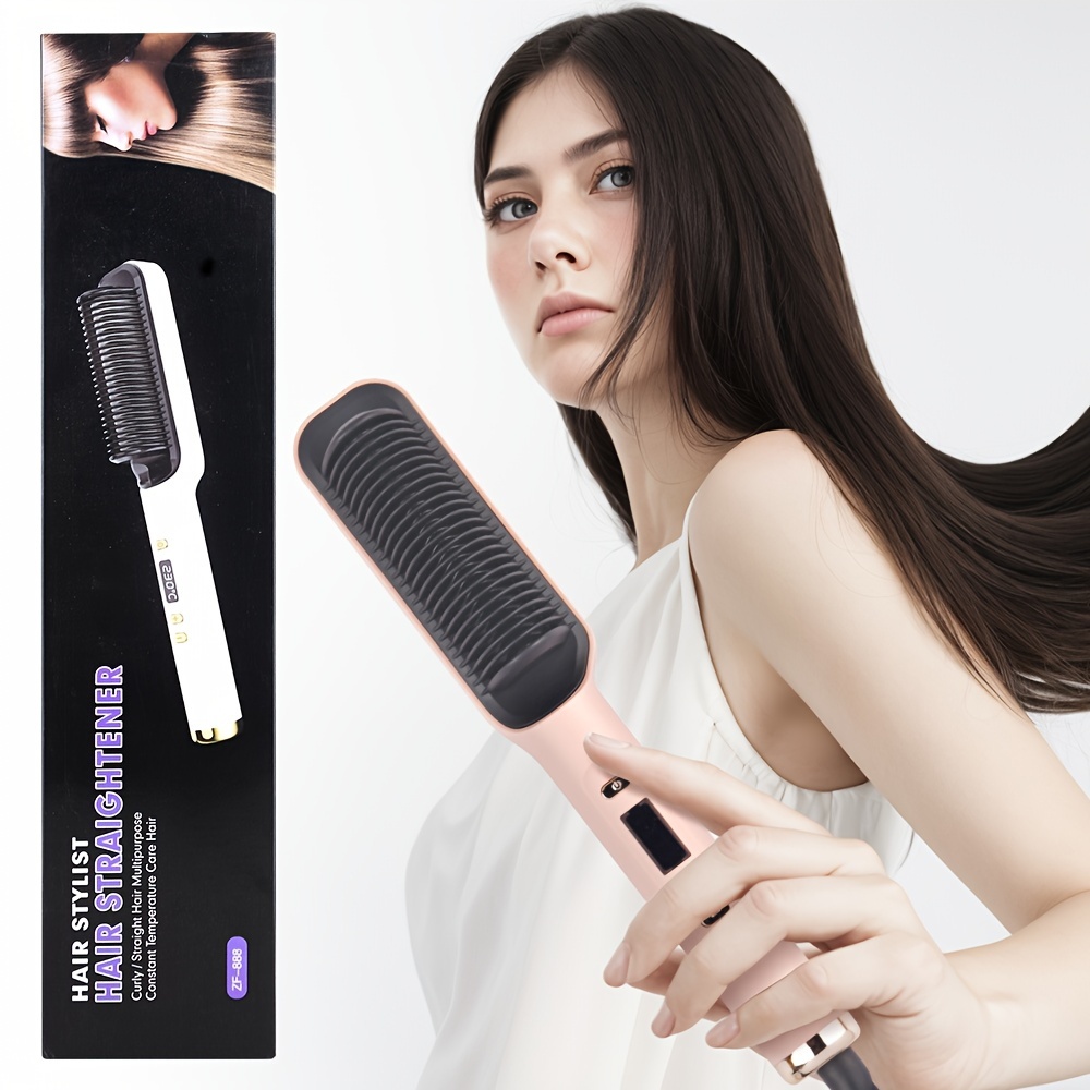 

Hair Straightening Brush, Negative Ion, Multi-speed Temperature Adjustable Electric Hair Styling Brush, Gifts For Women