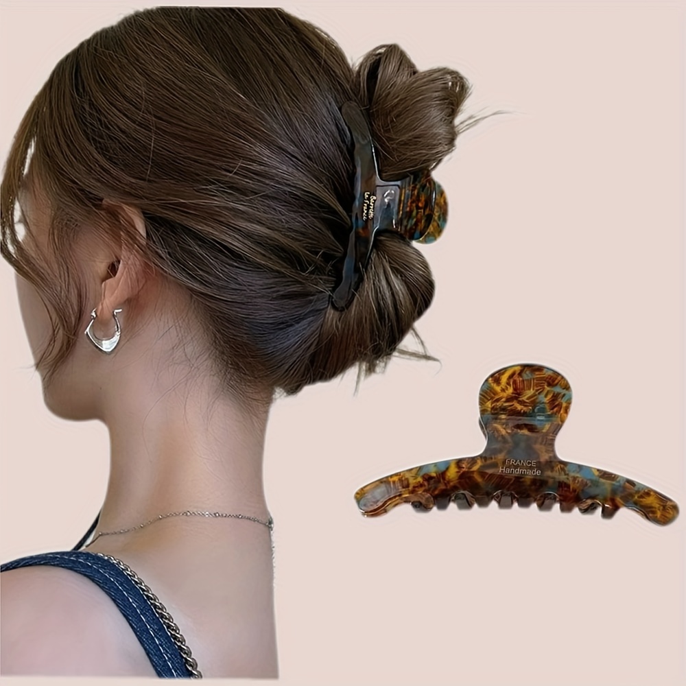 

Elegant Vintage-inspired Hair Claw - Non-slip, For , Rectangle Shark Clip Accessory