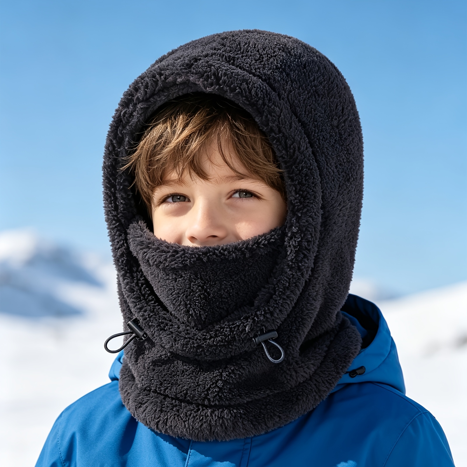 Image of Lapi. 1pc Autumn Winter Adjustable Elastic Balaclava Hat, Suitable For Outdoor Skiing, Riding, Wearable Cold-proof Warm Face And Neck Integrated Hat