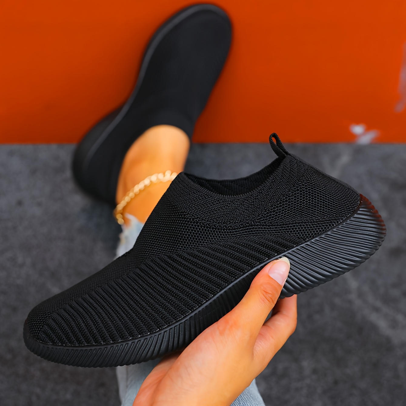 spring summer womens breathable woven sneakers lightweight   sneakers with simple   design for road running details 1