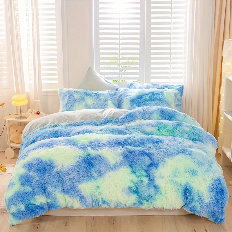 3pcs, Tie-dye Cover Set - Soft, Cozy Polyester Bedding With Zip Closure For , Includes 1 Quilt Cover And 2 Pillowcases, No Insert