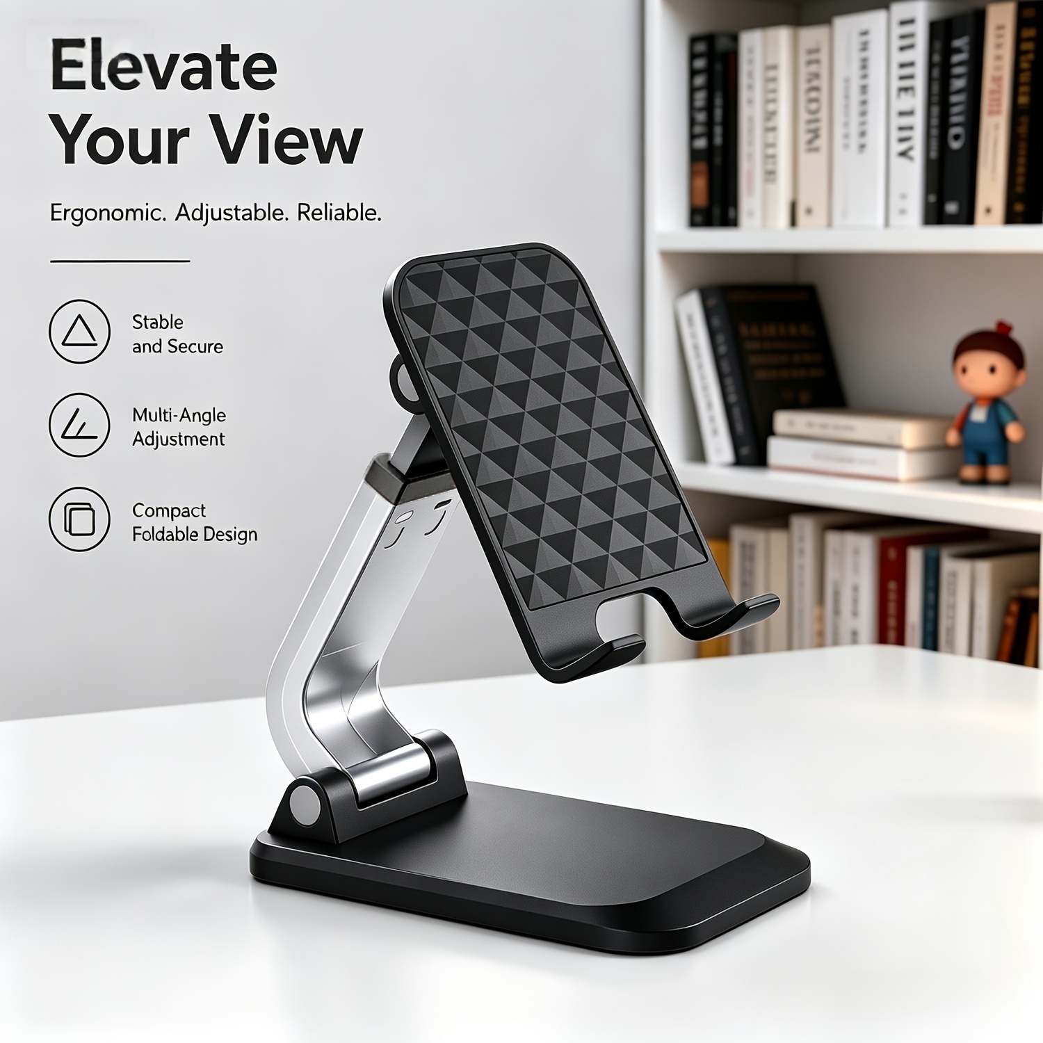TEMU Supporto Pieghevole per Cellulare da Scrivania, Porta Telefono Regolabile, Supporto Portatile per Mobile, Accessorio per Scrivania Ufficio per