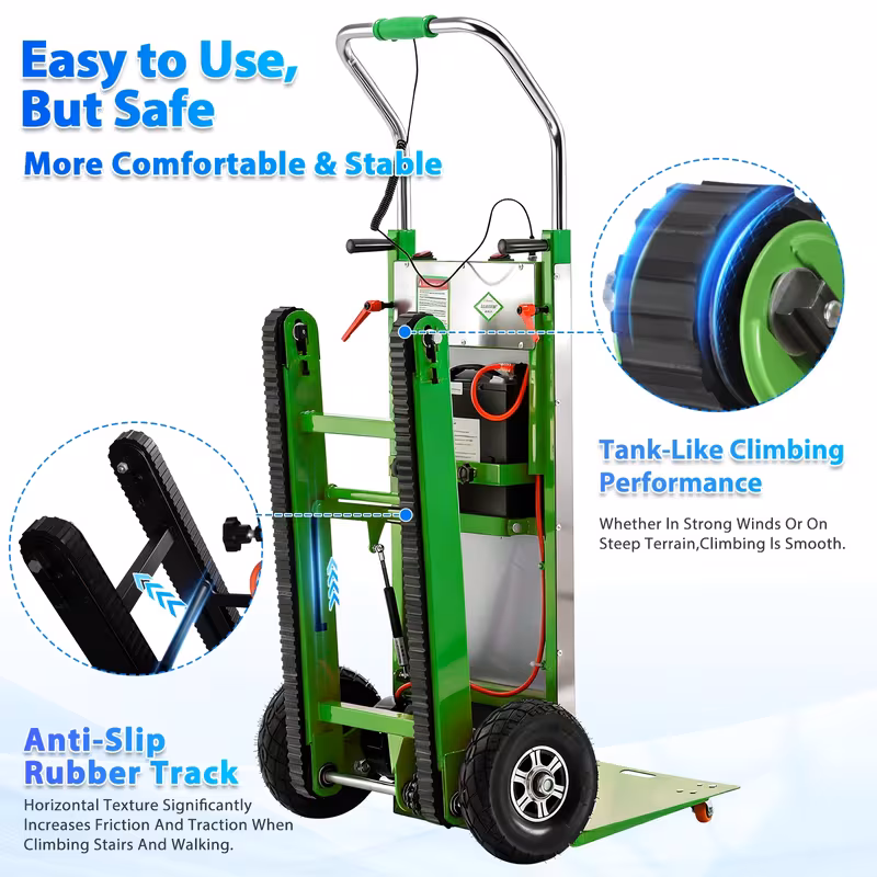 sturdy stair climbing trolley supports up to 900 features 3 folding telescopic handle and portable design ideal for mobile warehouse and business applications Product details 6