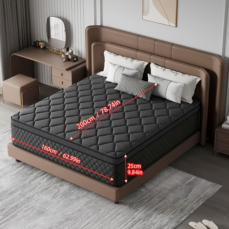 TEMU 25cm Thick Mattress, Independent Mattress, Soft Memory Foam, 140cm, 160cm Sizes, Ergonomic Mattress