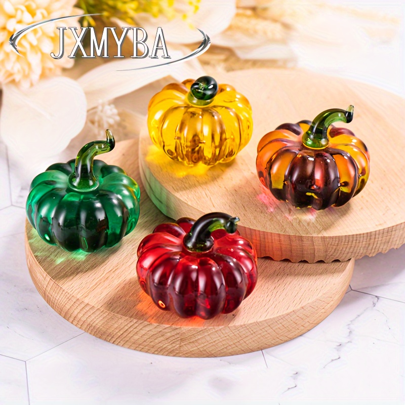 

Jxmyba Handcrafted Glass Pumpkin Decorations: And For Home, Office, Or Outdoor Use - No Electricity Required - Christmas, , Or Birthday Gifts - In Red, Yellow, Green, And Mixed Colors