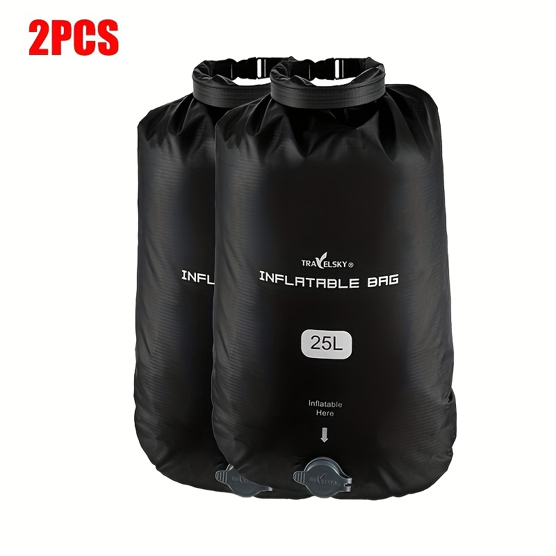 Image of [compression Bag] 1/2pcs Large Capacity Manual Vacuum Compression Travel Organizer Bag, Air Cushion Inflatable Bag, Suitable For Travel, Camping, Home Storage, 2 Styles