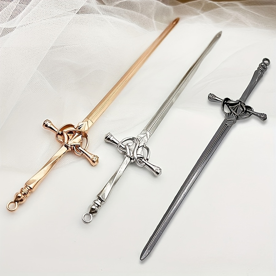3pcs unique minimalist metal sword hairpins elegant updos - Temu