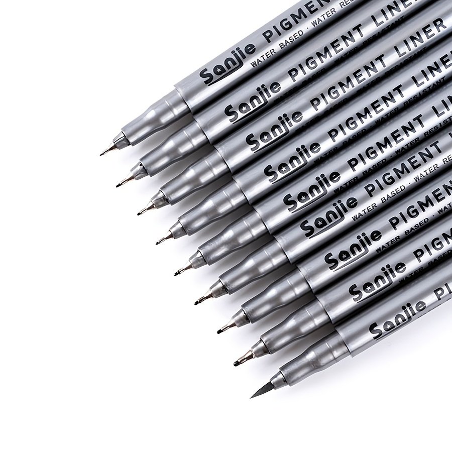 

9- Pigment Pens - Plastic Sketching Pens Archival Ink For Illustration, Drawing, & Scrapbooking