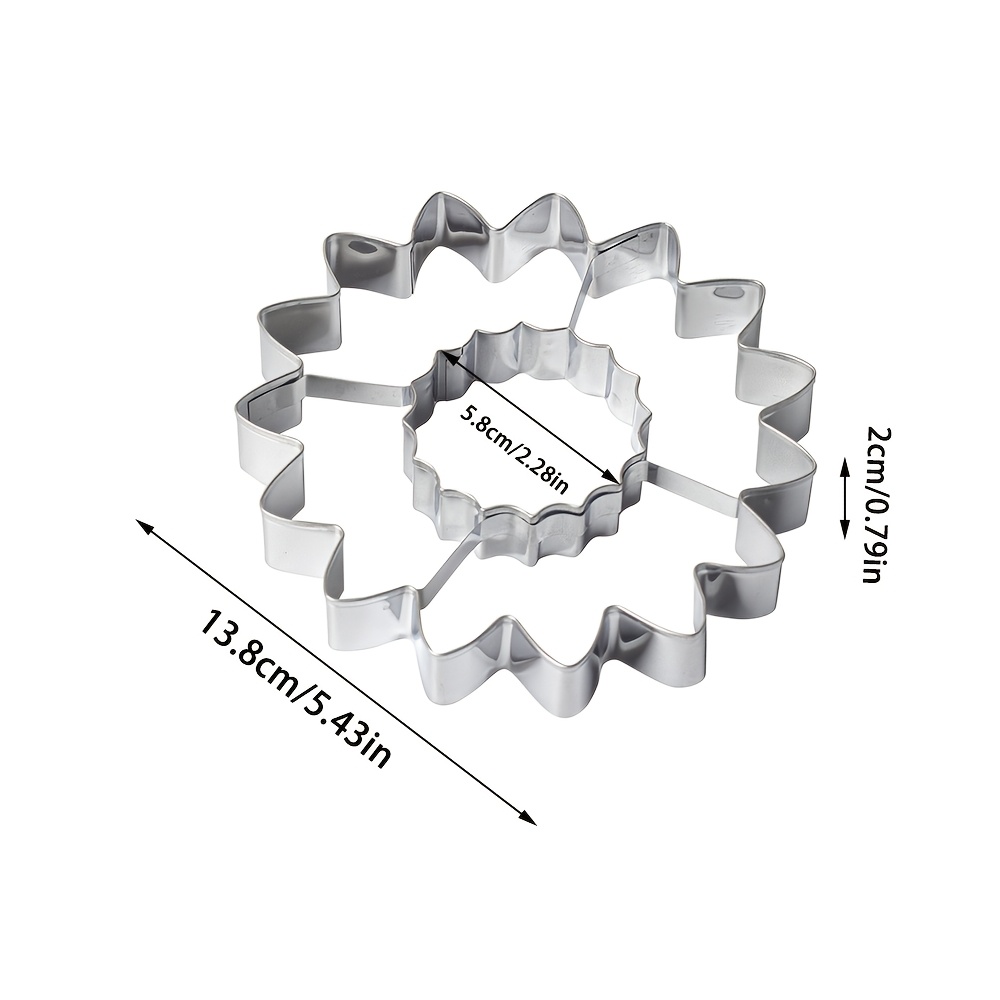 E-shop Großer Sonnenblumen-Schablonenform | 5,43-Zoll Edelstahl-Keksform zum Backen von Keksen, 430 Edelstahl