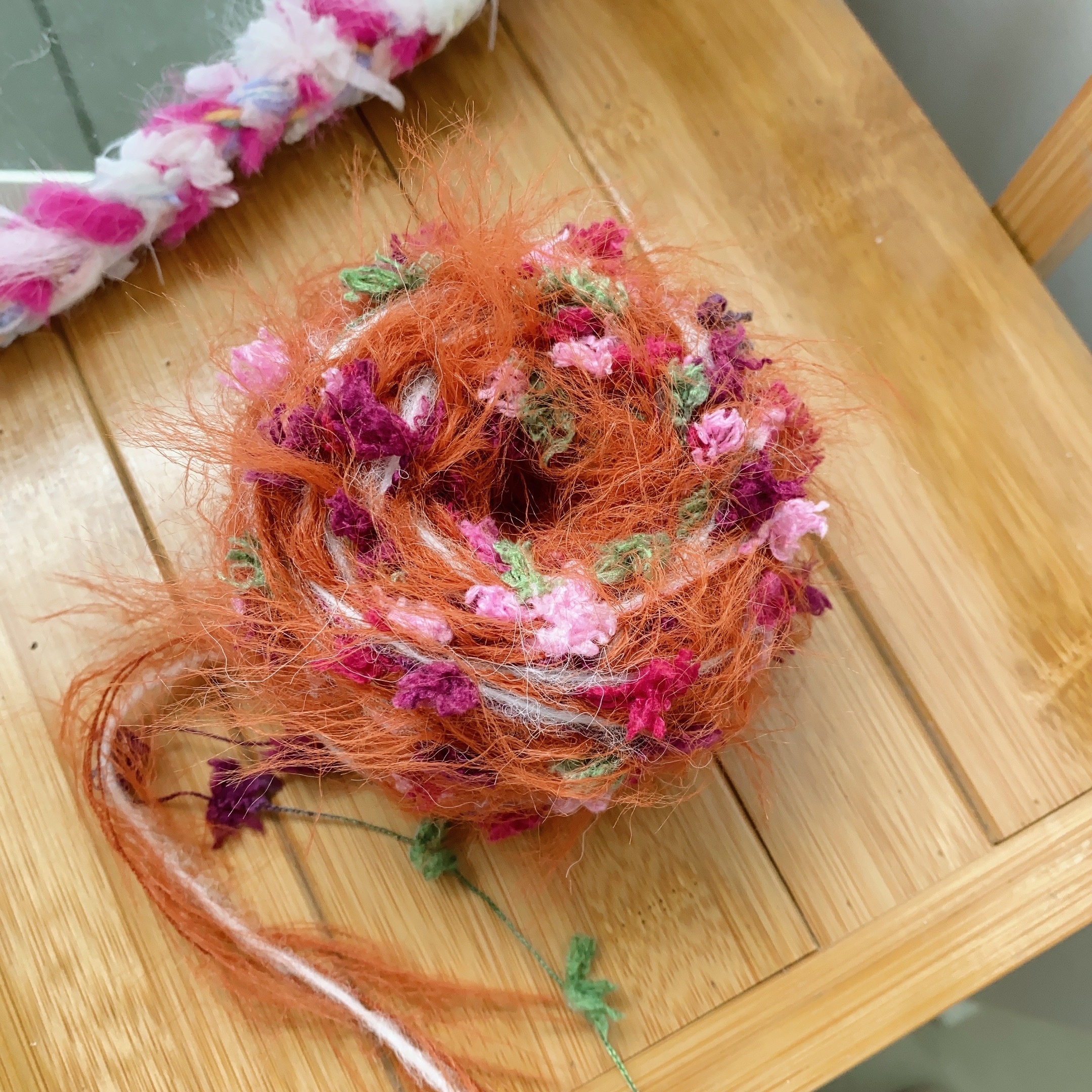 Image of 50g 1pc Orange Hand- Yarn, Long-staple Edamame Summer Soft Warm Yarn, Suitable For Knitting Hair Clips, Bags, Scarves, Material Yarn, Suitable For Knitting Enthusiasts, Special Hand-knitted Ball