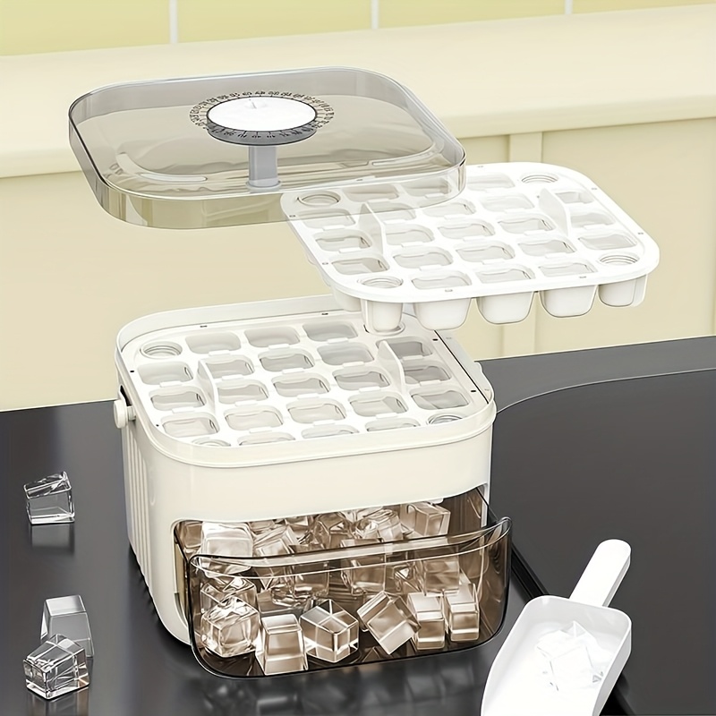 Image of Double-layer Ice Cube Tray, 50-cell Large Capacity Freezer Ice Box, Quick-freezing Ice Mold, Essential For Making Summer Cold , Made Of Food-grade Pp Material, A Summer Household Staple