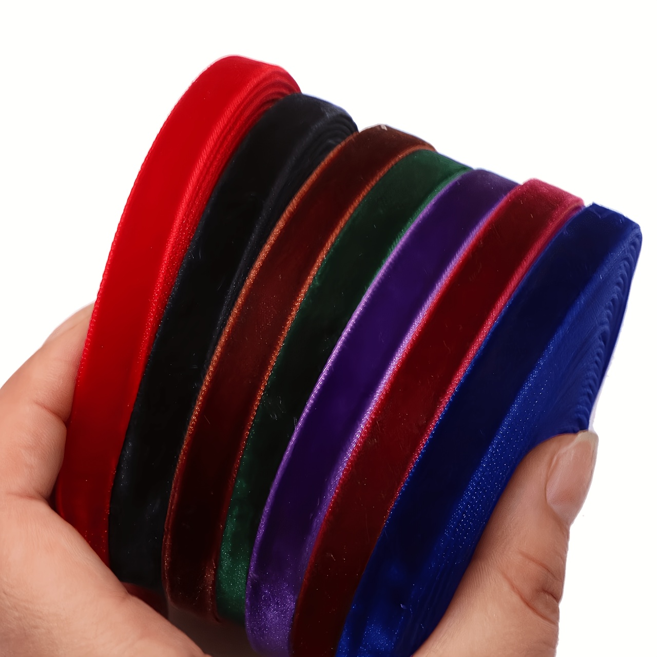 TEMU 7pcs X 3 Yards Chaque Ruban de Velours Premium de 10Mm de Large | Convient pour les Décorations de Mariage, Cadeaux, les Additions de Cheveux de