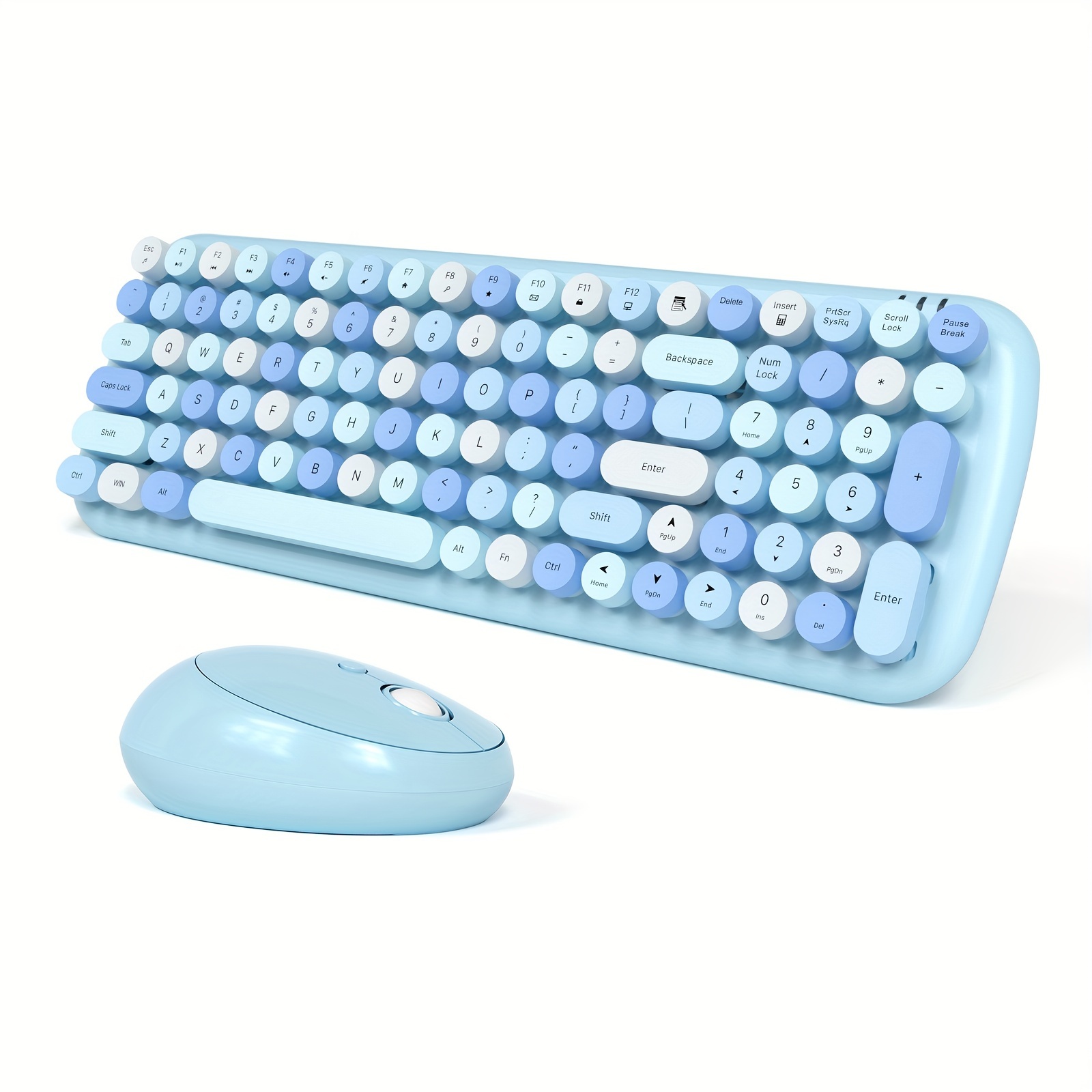TEMU Mofii , Typewriter Keyboard And Mouse Wireless Combo, 2.4ghz Wireless Retro Keyboard And Wireless Mouse For Pc/laptop/desktop/windows
