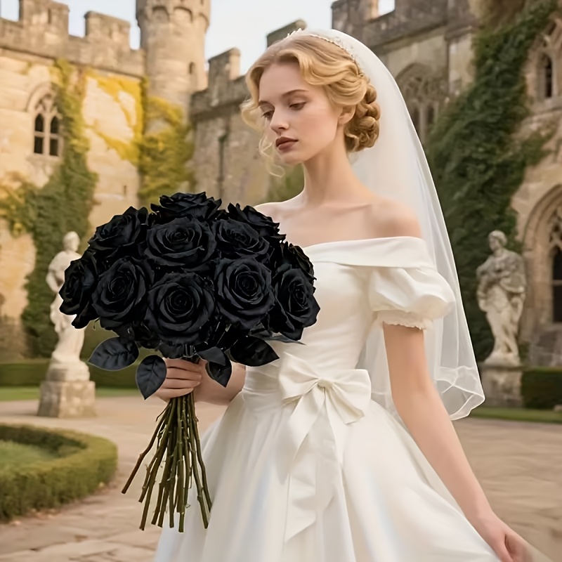 dress with black top and floral skirt Glam Ivory Black Gold Bundle – J & S Floral main image 1