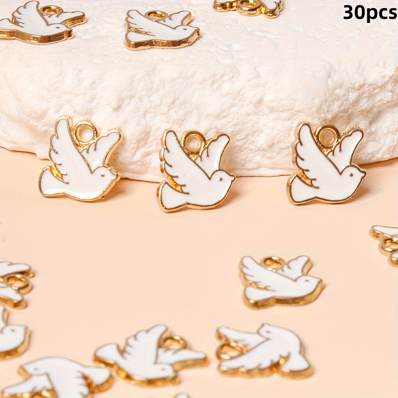 TEMU 60pcs/30pcs New High-quality Of Peace Pendant Charms - Minimalist Alloy Jewelry For Diy Necklaces And Earrings, Ideal For Birthdays, Valentine's
