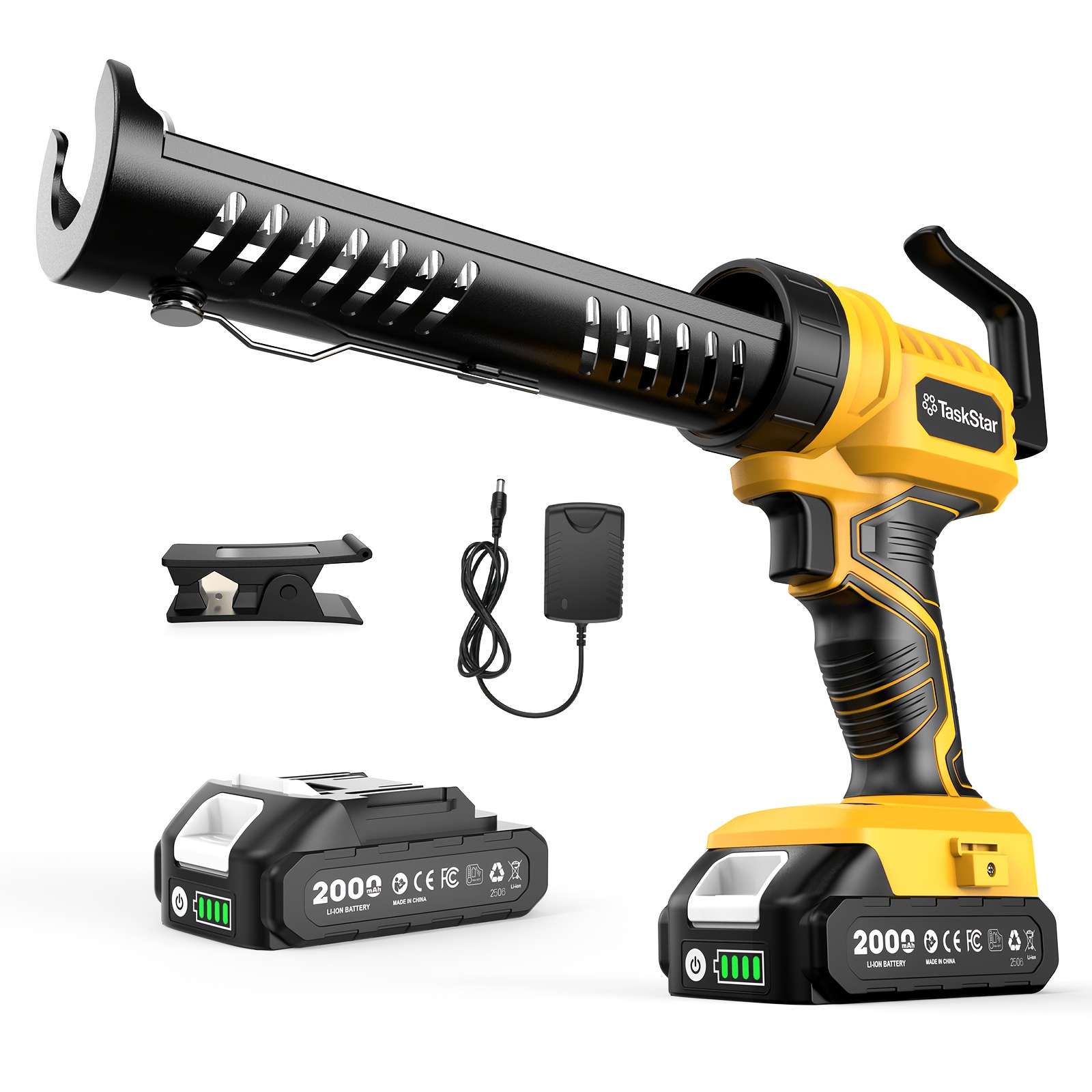 TEMU Cordless Caulking Gun, Electric Caulk Gun With 5 Adjustable Speed, 2.0ah Li-battery & Charger, Cutting Tool, Cordless Lightweight Caulk Gun For