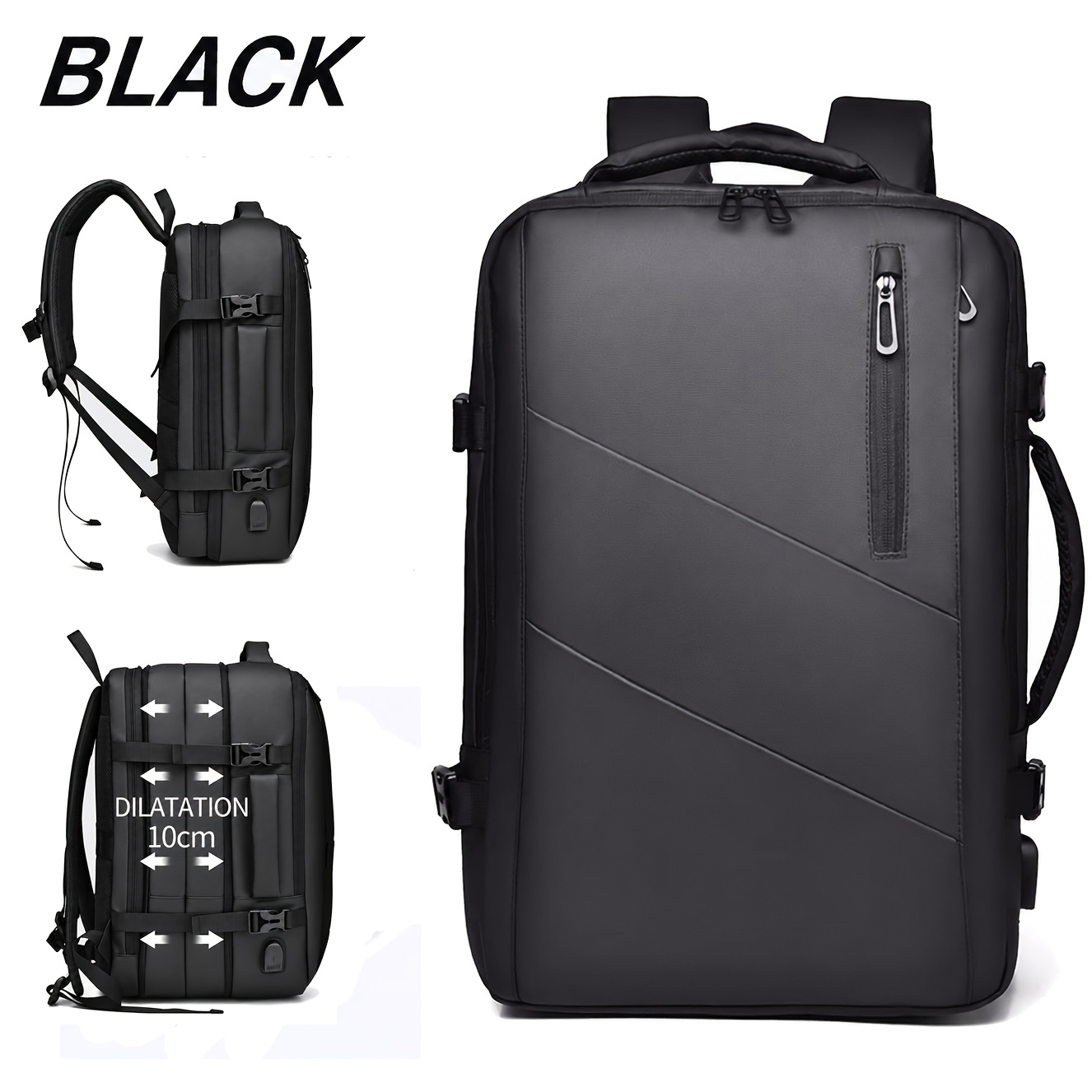 TEMU Large Capacity Travel Backpack, Lightweight Multifunctional Laptop Bag For Business Travel And Students, , Anti-theft Protection, Multiple