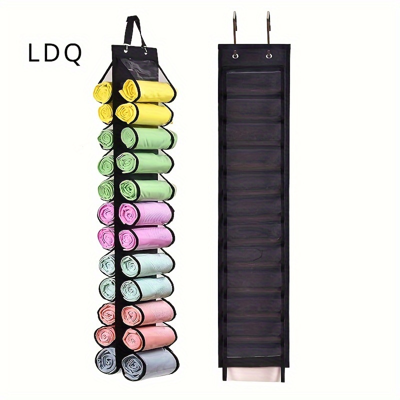 

1pc Legging Storage Bag Storage Hanger Can Holds 24 Leggings Or Shirts Jeans Compartment Storage Hanger, Foldable Leggings Organizer Clothes Portable Closets Roll Holder For Clothes Shops