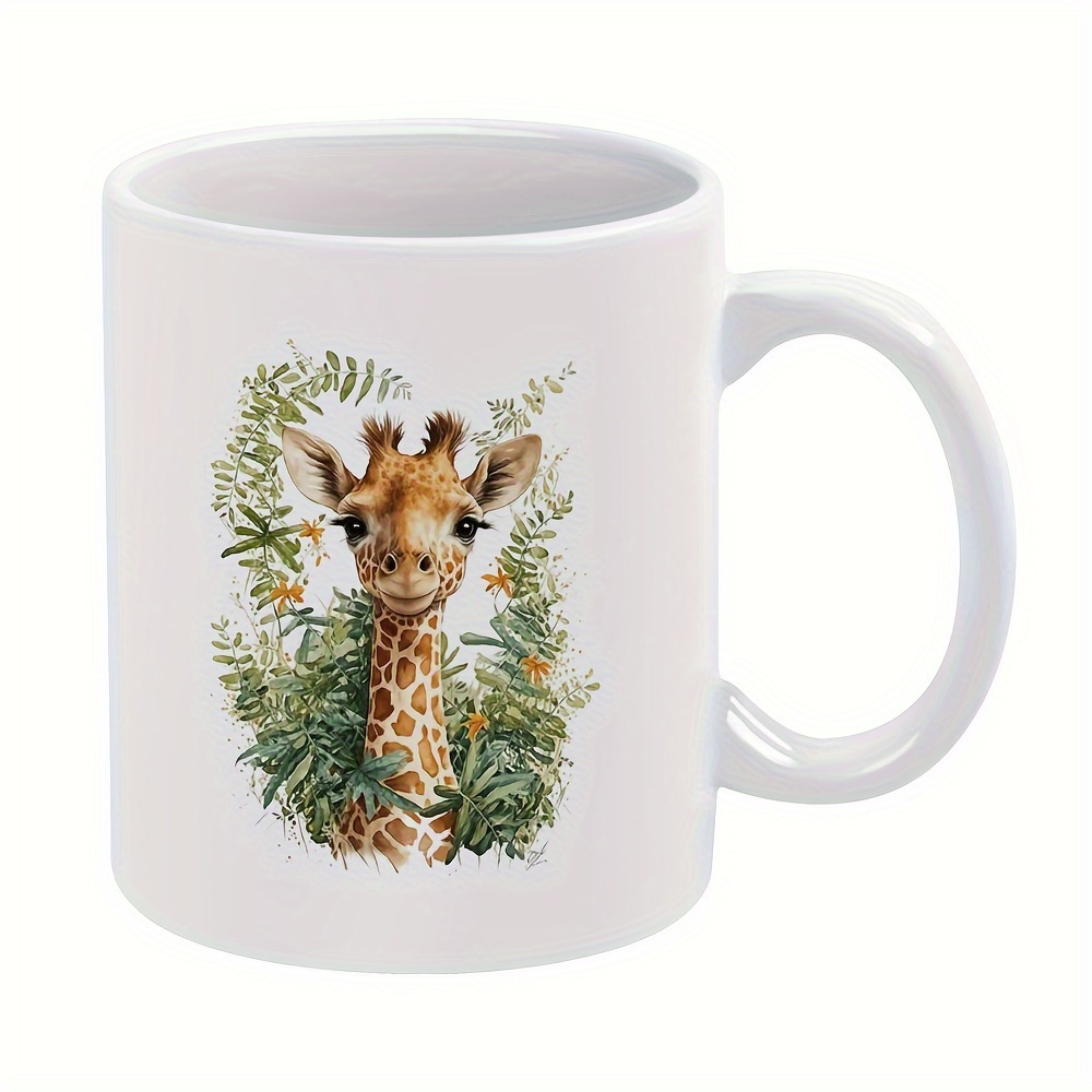 

1pc, 11oz/330ml Coffee Mug, Cute Giraffe, Perfect Gift For Friends, Sisters, Colleagues, And Family - Ideal For Coffee Lovers - Ceramic Cup For Birthday, Parties, And Holidays