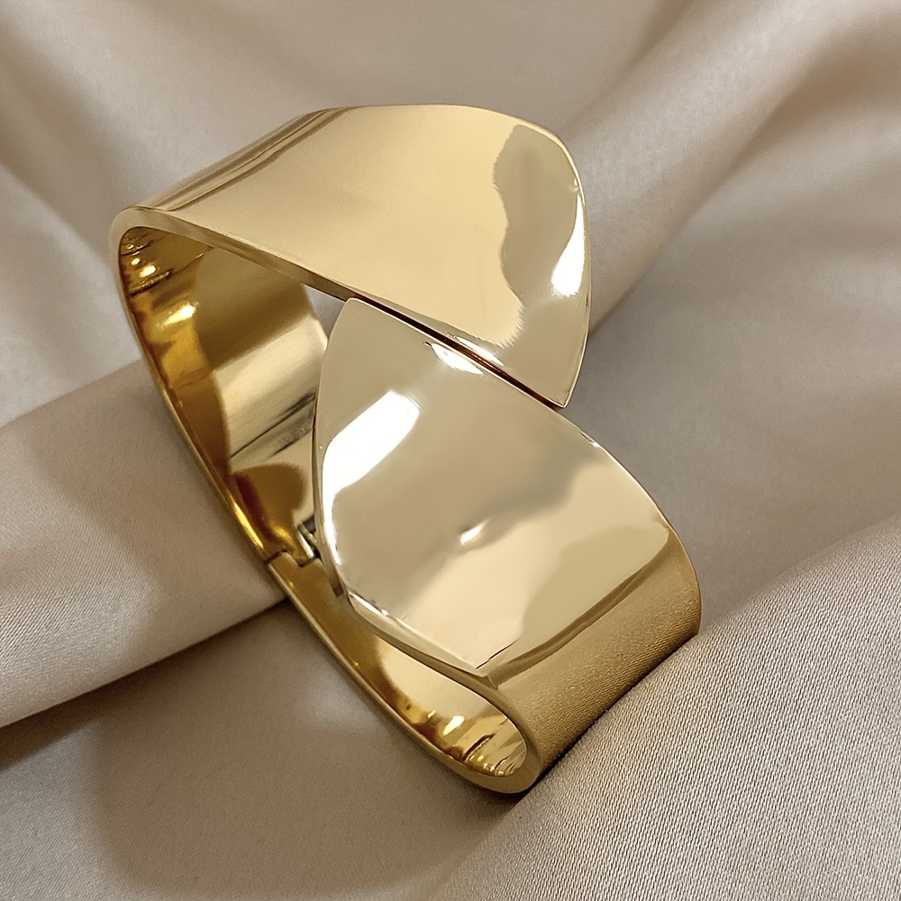 Image of Chunky Wide Bracelets Bangles,stainless Steel Waterproof Bangle For Women Cuff Wristband Vintage Jewelry