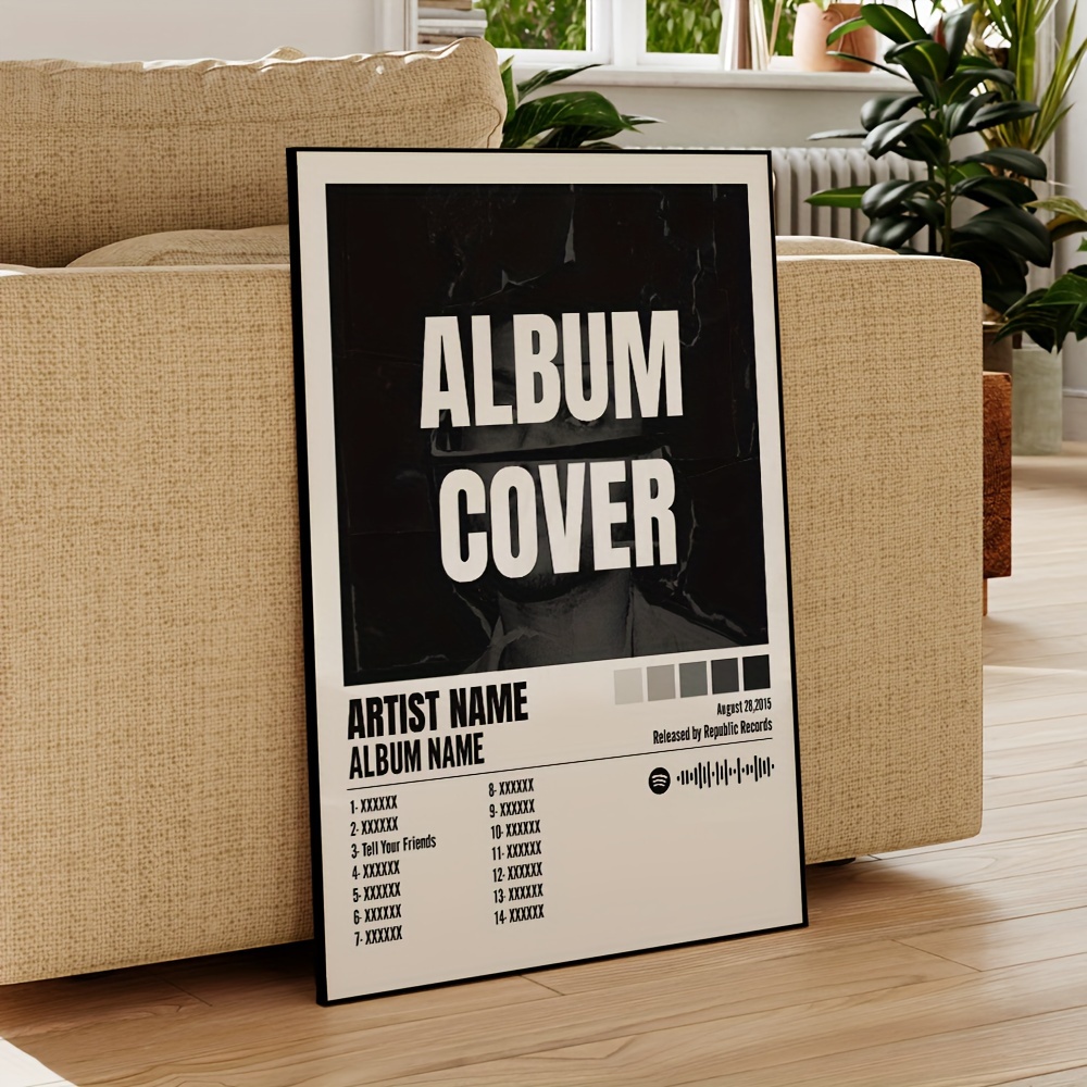 1pc Modern Custom Personalization Music Album Covers Poster Rapper Hiphop Singer Canvas Painting Wall Art Picture Waterproof Poster for Living Room Bedroom Home Decor-Style2Frameless/aluminum Alloy Frame Halloween/Christmas Gift