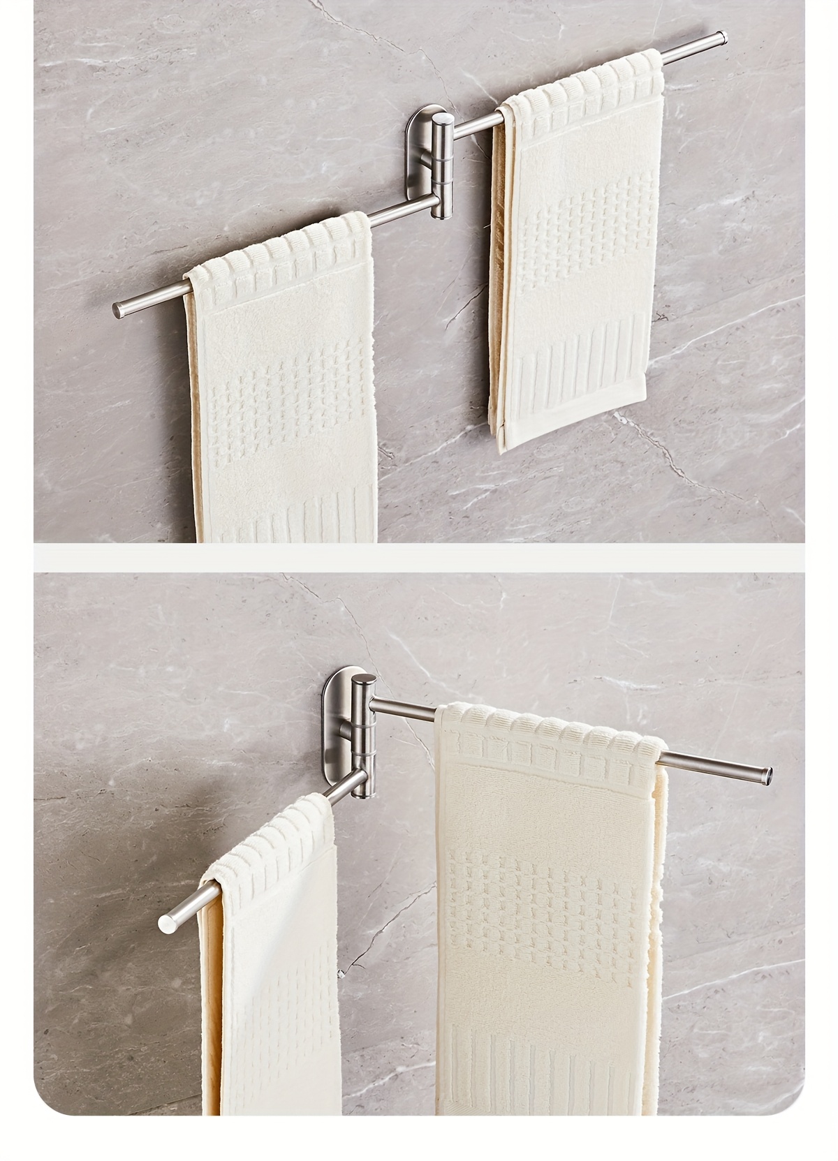 304 stainless steel rotating towel rack no drill bathroom organizer with multiple hooks space saving design for towels robes accessories durable rust resistant     for modern bathrooms towel holder for bathroom sleek metallic   nodrill installation towel rack towel rack for bathroom wall mounted towel rack for bathroom Product details 3