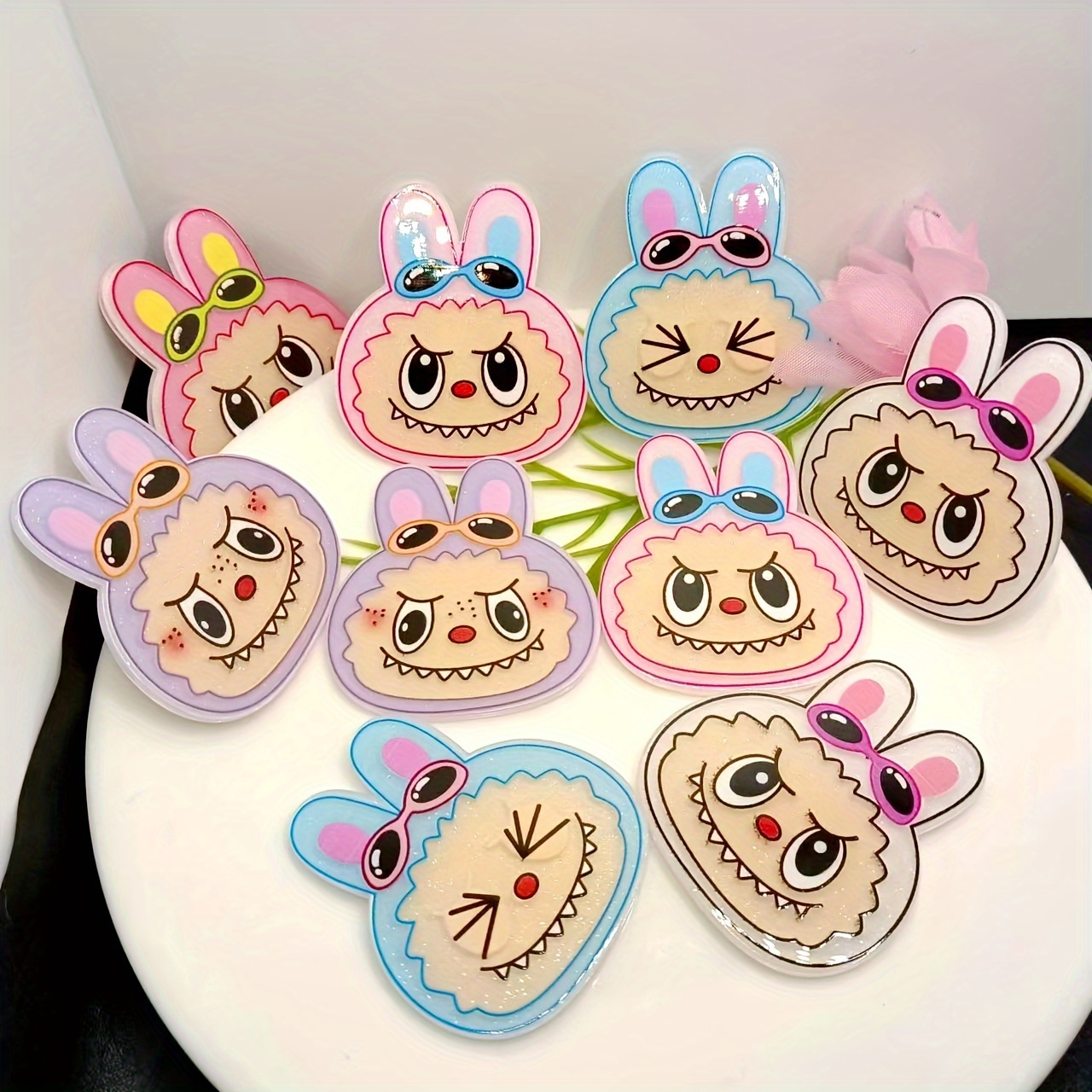 

5pcs Rabbit Patch, Cute Fashion Glasses Diy Hair Band Hair Accessory