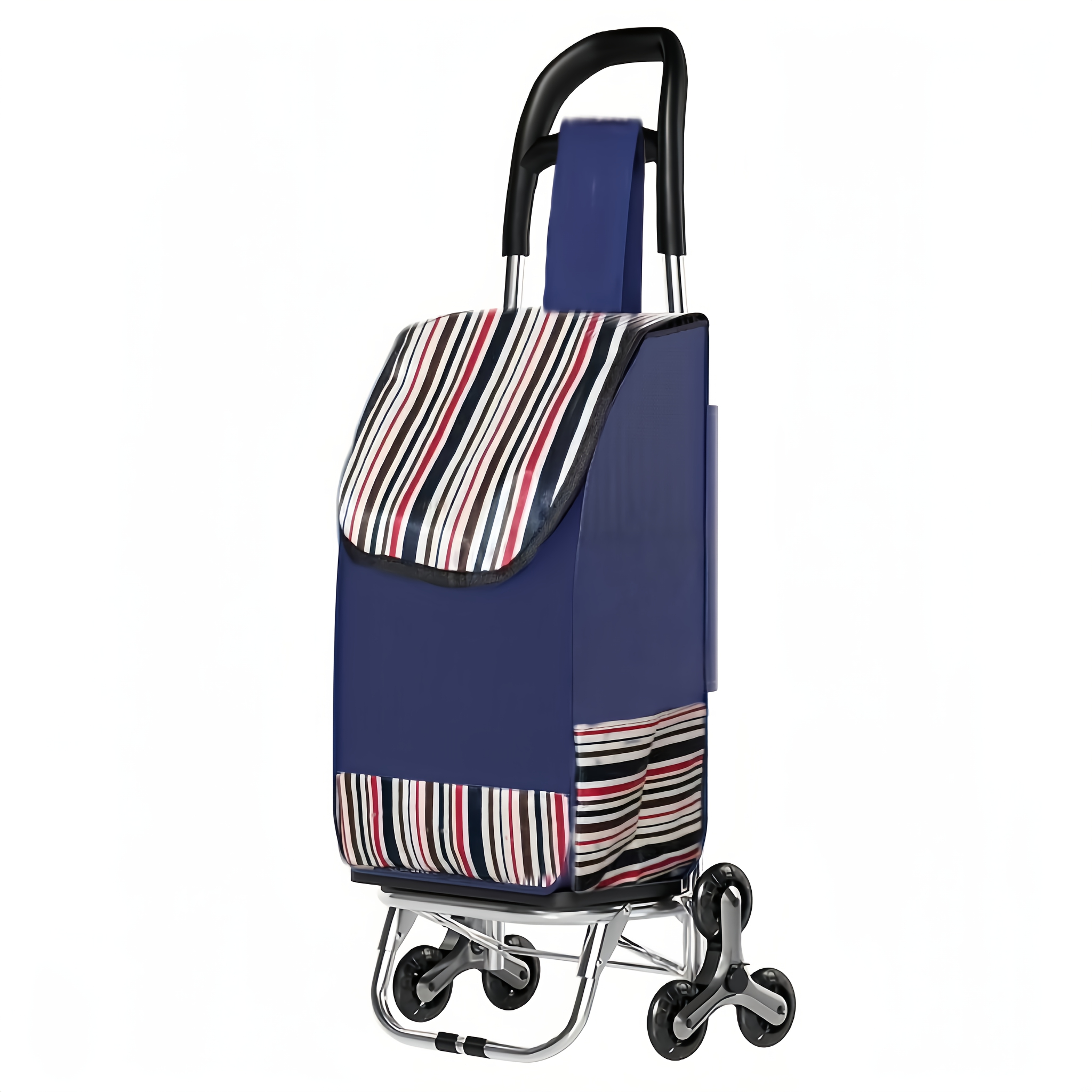 1-Pack Heavy-Duty Foldable Shopping Cart with Detachable Bags, Heavy-Duty Oxford Fabric Shopping Trolley with All-Terrain Wheels, Space-Saving Foldable Grocery Cart for Grocery, Travel, Moving, Warehouse - Convertible Hand Truck & Carryall Bag