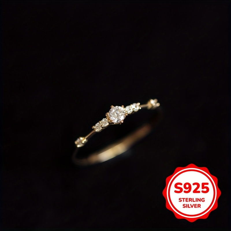 925 Sterling Silver Zirconia Ring Women'S Birthday Gift