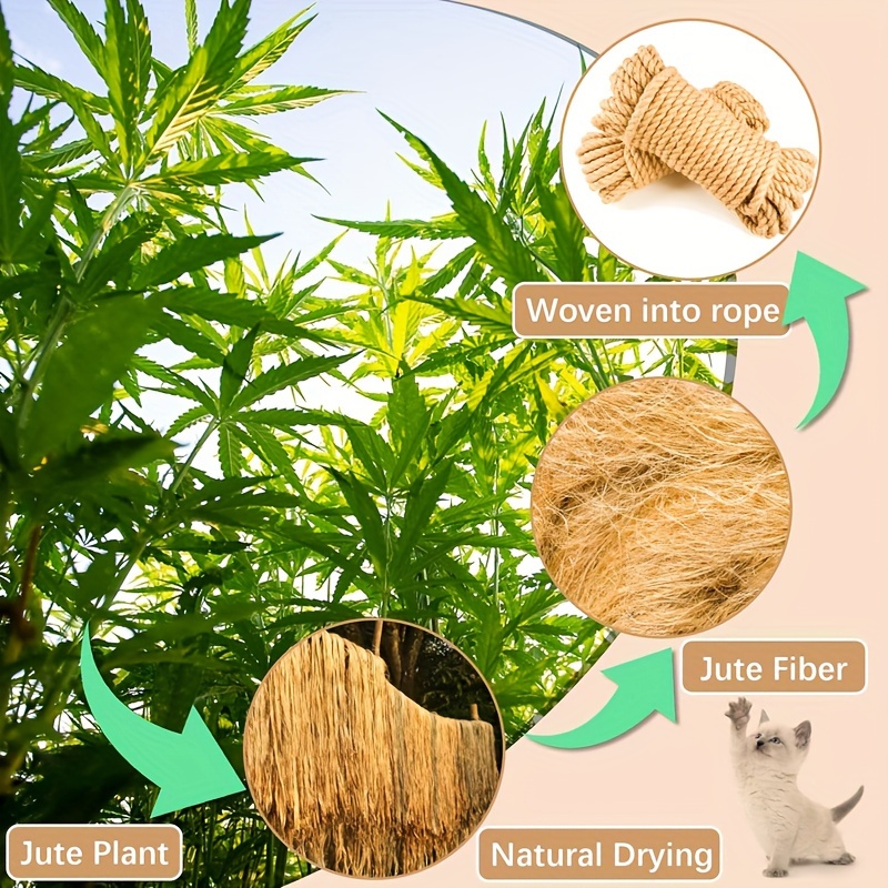 33   jute rope for cat scratching posts replacement cord for cat trees and scratching columns   yellow jute line brand ytyu Product details 3