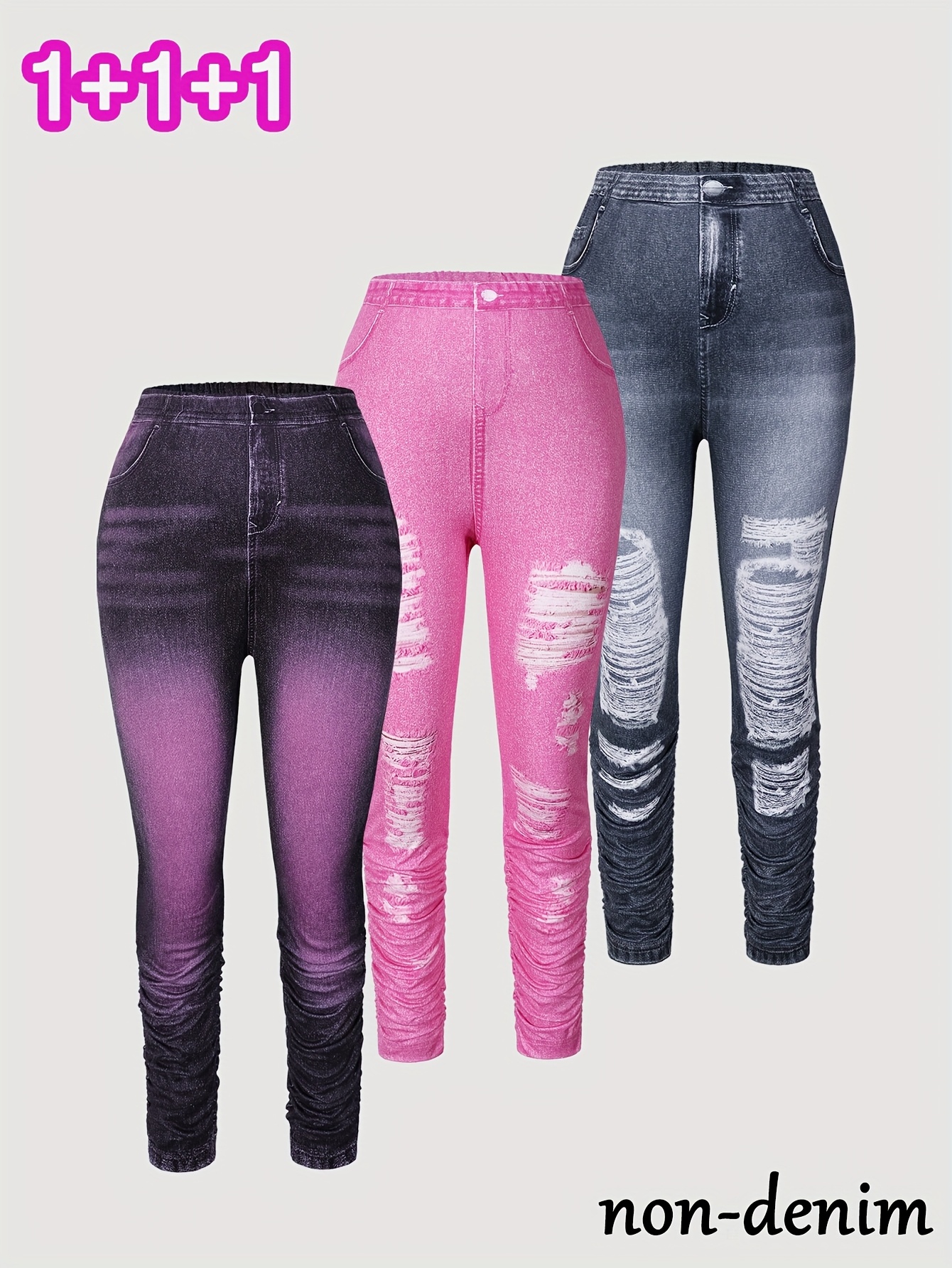 3pcs Girls' Long Pants, Fashionable Cuffed Waistband Slim-Fit Stretch Knit Leggings for Soft and Stylish Outerwear, Autumn/Winter Warmth, Perfect Holiday Carnival Party Gift, Casual Wear | Trendy Youngsters'S Pants | Comfortable Fit, for Outdoor