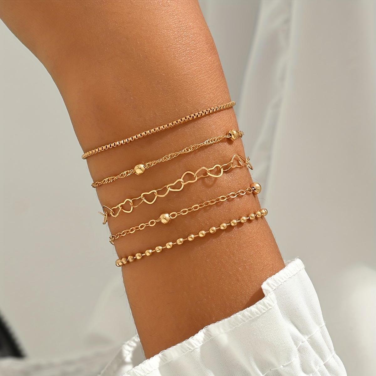 Set of 5 Stylish Daily Bracelets