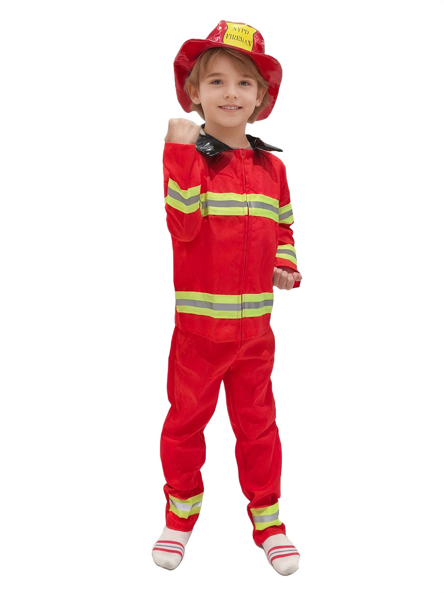 Kinder Carnaval Brandweerman Kostuum – Cosplay Brandweerhelden  Verkleedkleding Set voor Halloween, Feestjes en Podiumoptredens