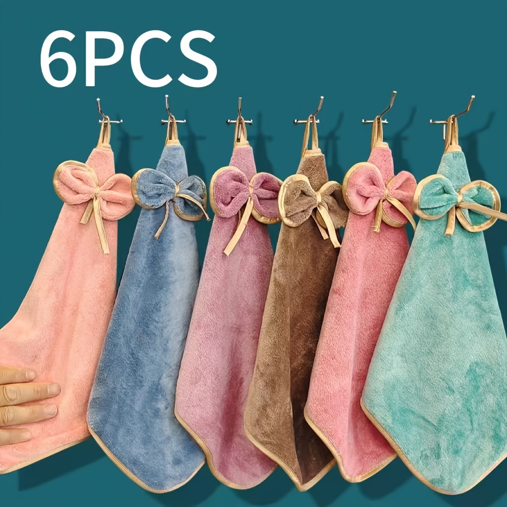 E-shop 6 Stück Veriliss Bohemian Schleifen-Handtücher – Ultraweiche Mikrofaser, Schnelltrocknend & Hoch Saugfähig, Moderne