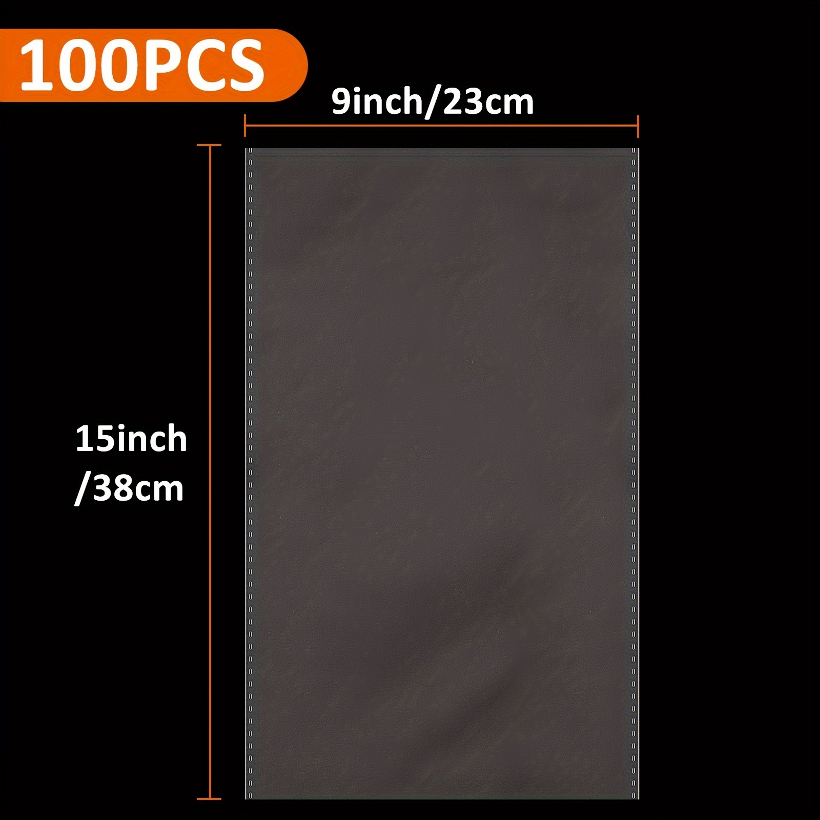 TEMU 100 Sacchetti di Cellophane Trasparenti, 9x15 Pollici, Sacchetti di Plastica per Conservazione, Ideali per Natale, Halloween, Ringraziamento,