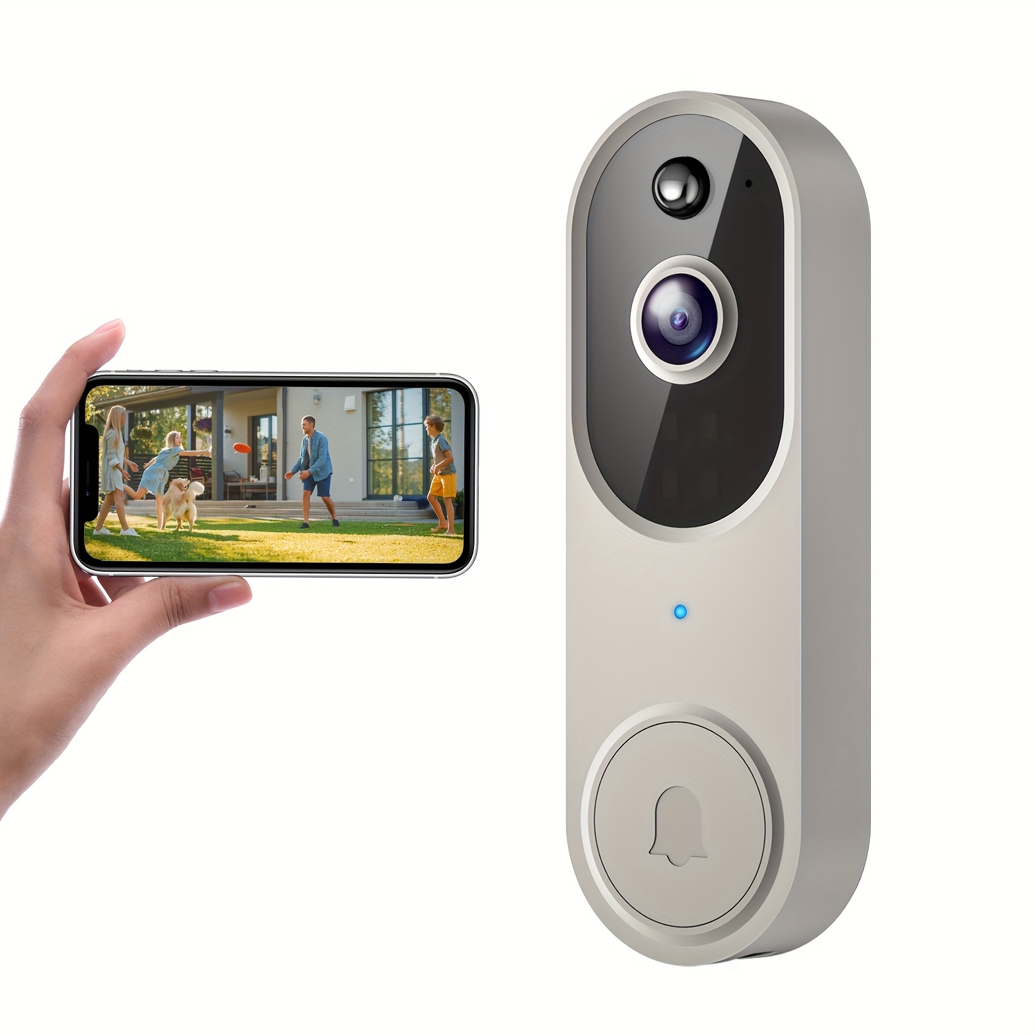 TEMU 720p Video Doorbell With Audio, Communication, Night Vision, Wireless Camera Video Doorbell With Poe Camera, 2.4g Wif Real-time Video Home