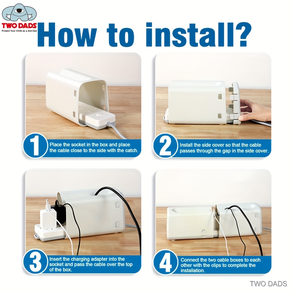 Enhanced Power Strip Enclosure That Protects Against Dust, Organizes Wires, And Ensures Safety for Children And Pets Around Electrical Outlets