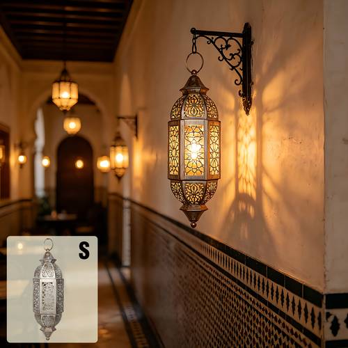 1pc ifnt moroccan bohemian cast wall lantern middle eastern hollow candle holder suitable for wall mounted decor polished traditional suitable for candles not included decoration