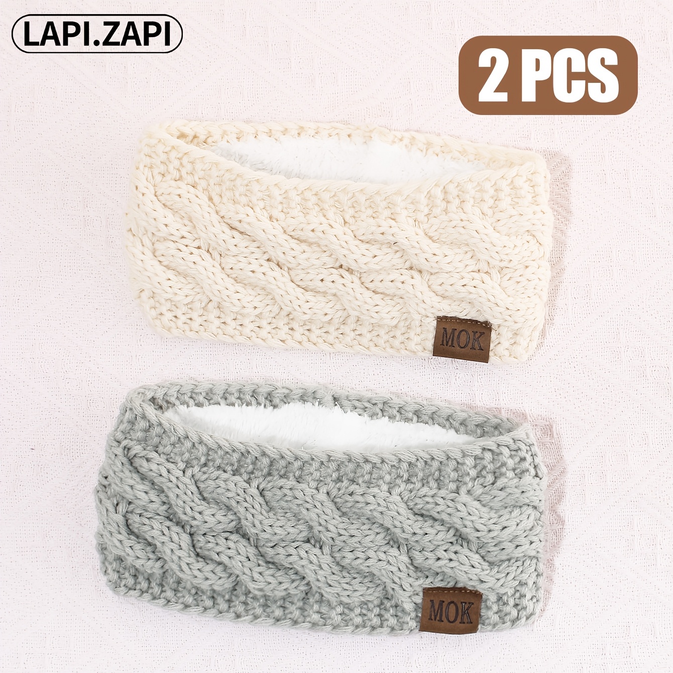 TEMU 2-pack Women's Autumn And Winter Thickened Headband With Logo, Cold Weather Outdoor Sports Warm Headband Ear Warmers