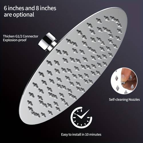 a stainless overhead shower head ultra thin design with pressurized performance g1 2 universal connection bathroom shower ceiling showerhead for shower use only