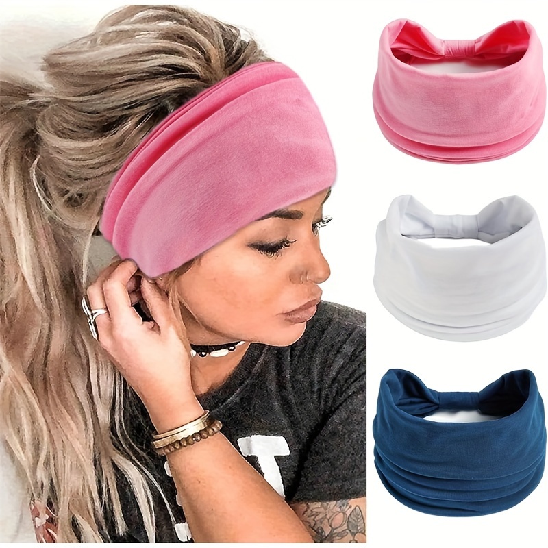 Soild Color Headbands Elastic Non Slip Hair Bands Yoga - Temu